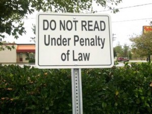 Do not read this sign