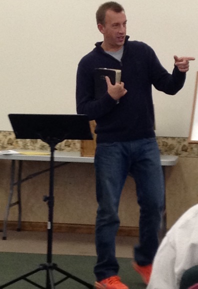 Rod speaking at a men's retreat in PA.