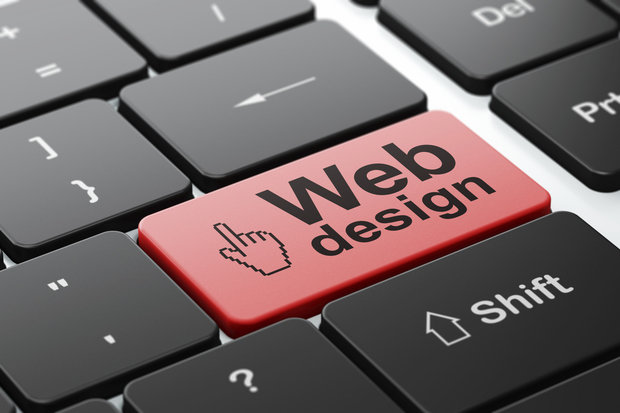 web design button on computer